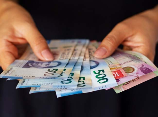 persona que sostiene billetes abiertos en su mano